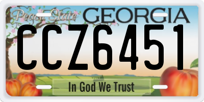 GA license plate CCZ6451