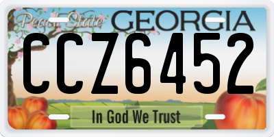 GA license plate CCZ6452