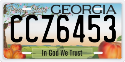 GA license plate CCZ6453
