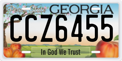 GA license plate CCZ6455