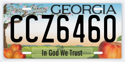 GA license plate CCZ6460