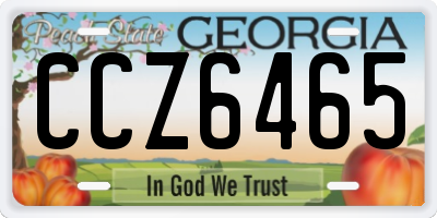 GA license plate CCZ6465
