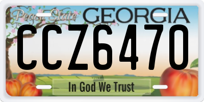 GA license plate CCZ6470
