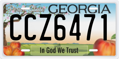 GA license plate CCZ6471