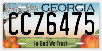GA license plate CCZ6475