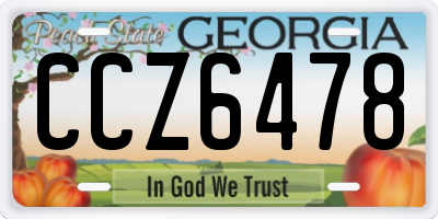 GA license plate CCZ6478