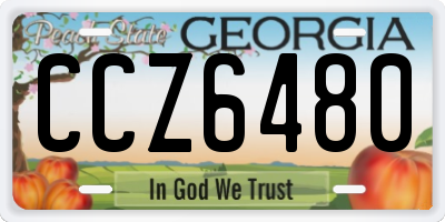 GA license plate CCZ6480