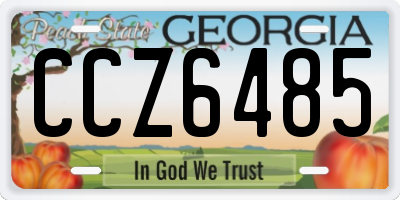 GA license plate CCZ6485