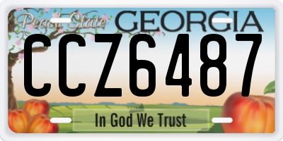 GA license plate CCZ6487