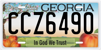 GA license plate CCZ6490