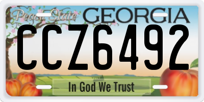 GA license plate CCZ6492