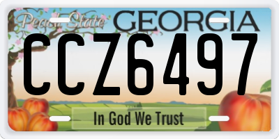 GA license plate CCZ6497