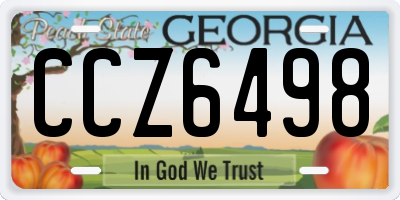 GA license plate CCZ6498