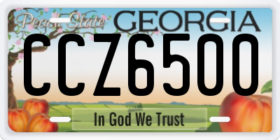 GA license plate CCZ6500