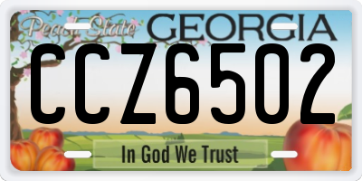 GA license plate CCZ6502