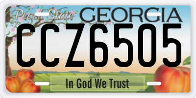 GA license plate CCZ6505