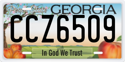 GA license plate CCZ6509