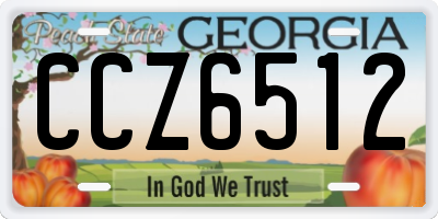GA license plate CCZ6512