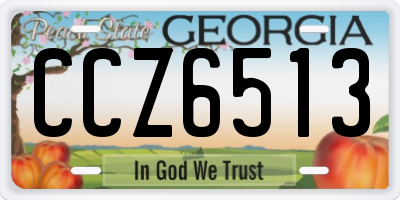 GA license plate CCZ6513