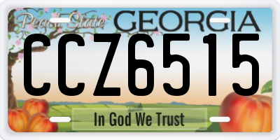 GA license plate CCZ6515