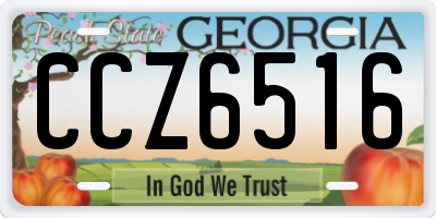 GA license plate CCZ6516