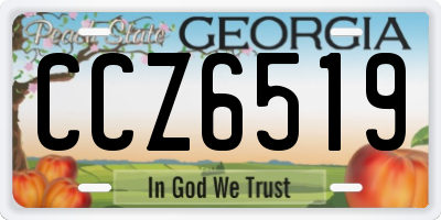GA license plate CCZ6519