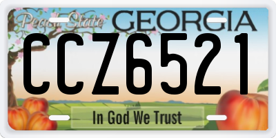 GA license plate CCZ6521
