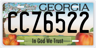 GA license plate CCZ6522