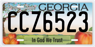 GA license plate CCZ6523