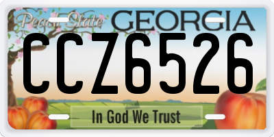 GA license plate CCZ6526