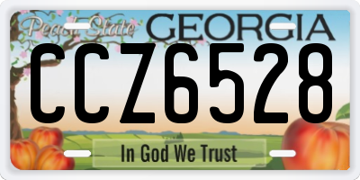 GA license plate CCZ6528