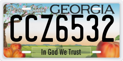 GA license plate CCZ6532