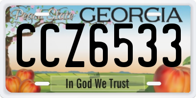 GA license plate CCZ6533
