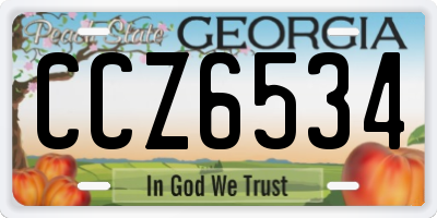 GA license plate CCZ6534