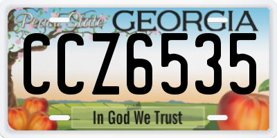 GA license plate CCZ6535
