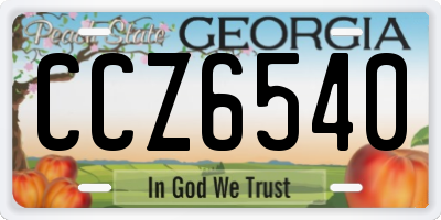 GA license plate CCZ6540