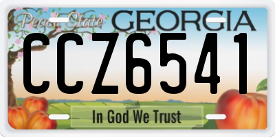 GA license plate CCZ6541
