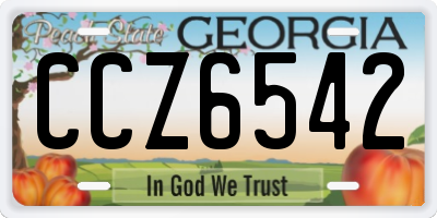 GA license plate CCZ6542