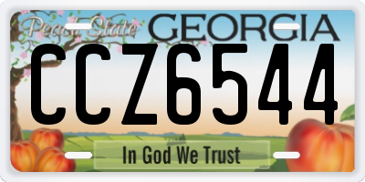 GA license plate CCZ6544