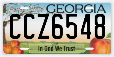 GA license plate CCZ6548