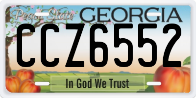 GA license plate CCZ6552
