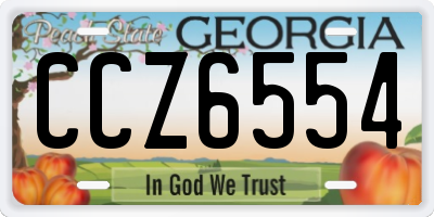 GA license plate CCZ6554