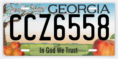 GA license plate CCZ6558