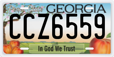 GA license plate CCZ6559