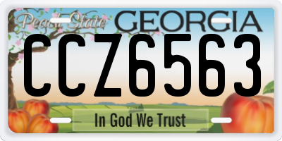 GA license plate CCZ6563