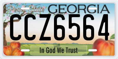 GA license plate CCZ6564
