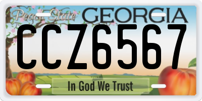 GA license plate CCZ6567