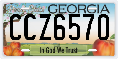 GA license plate CCZ6570