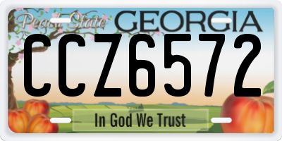 GA license plate CCZ6572