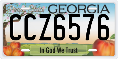 GA license plate CCZ6576